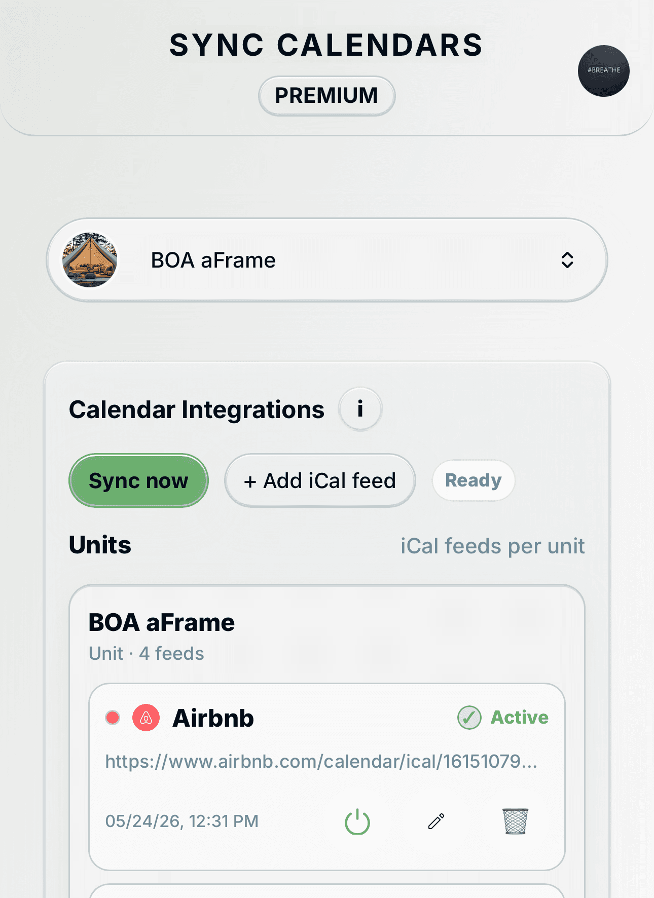 iCal connection setup in Plan4Host