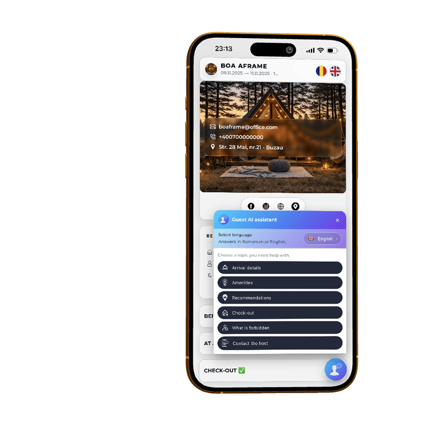 Preview of the Guest AI assistant interface