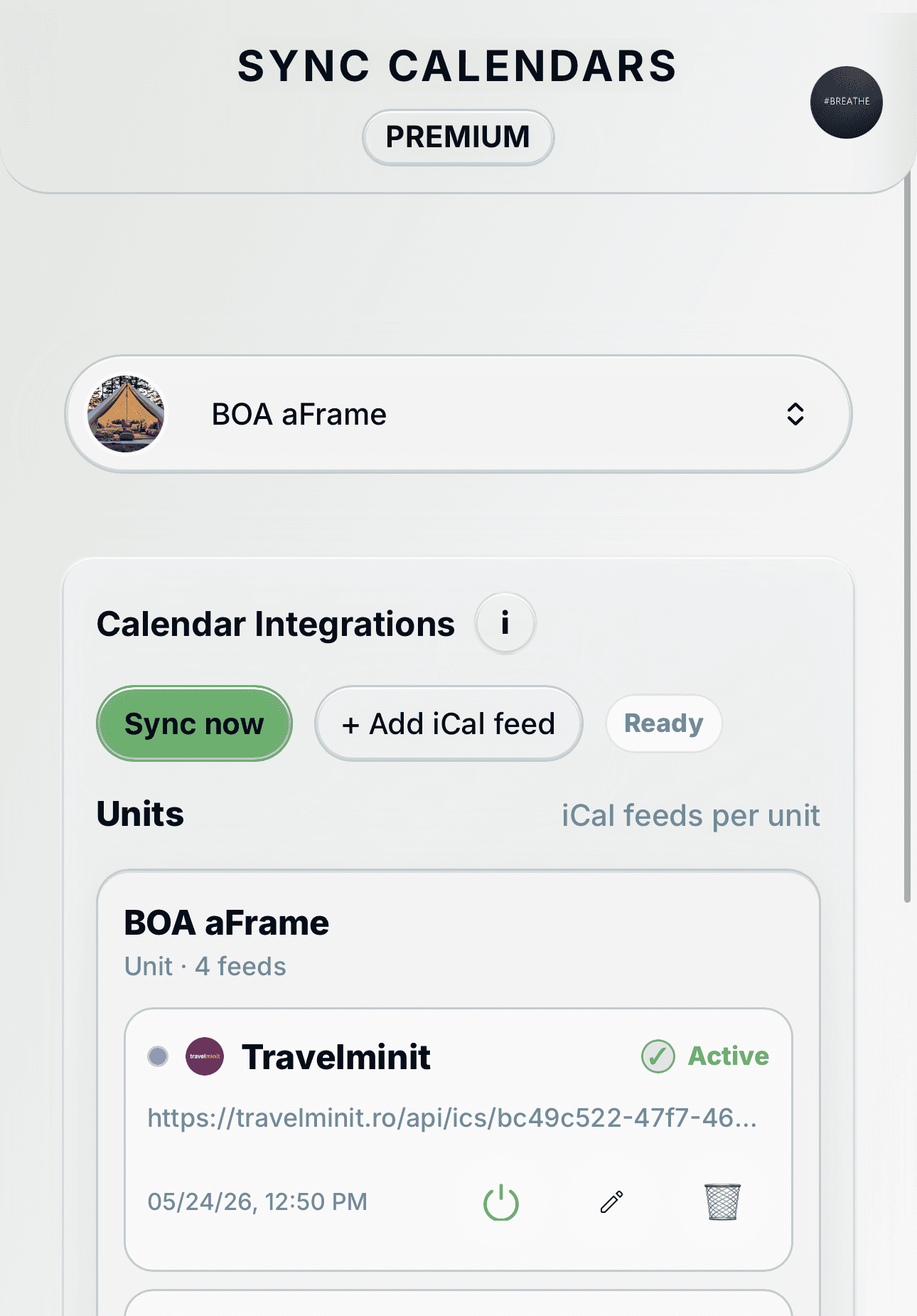 Conectare iCal in Plan4Host